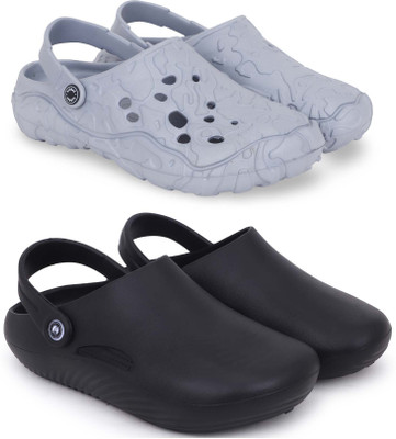 KAPYANSH Men Slippers(Grey, Black , 8)
