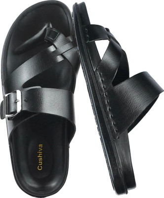 Cushiva Men Slippers(Black , 7)