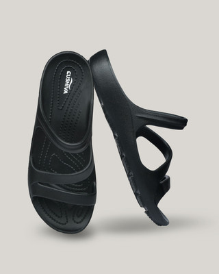 Cushiva Women Slippers(Black , 6)