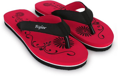BIZLER Women Soft Ortho Slippers | Lightweight, Non-Slip & Stylish Daily Wear Flip Flops(Red , 5)