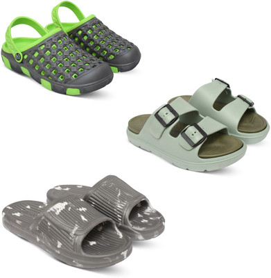 Acorn Men Slides(Green, Olive, Grey , 10)