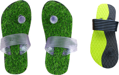 skyflip Men Slides(Green, Grey , 8)