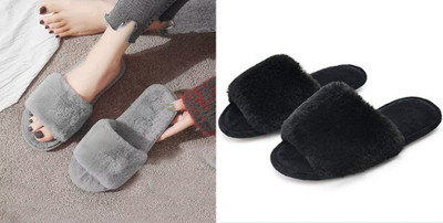 rexizone Women Slides(Grey, Black , 4)