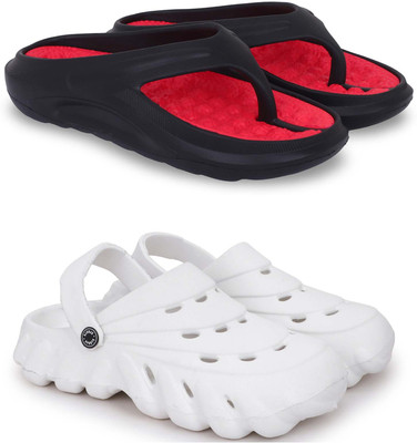Kapani Fashion Men Slippers(Red, White , 7)