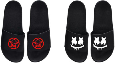 nvisan Men Slides(Red, White , 10)