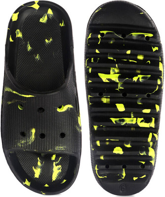 Ambit Men Slides(Black, Green , 9)