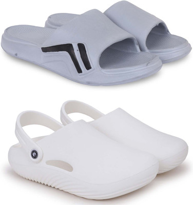 Pampy Angel Men Slippers(Grey, White , 6)