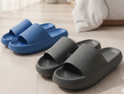 Dee Rook Men Slippers(Black, Blue , 10)
