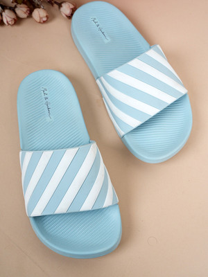 Mast & Harbour Women Slides(Blue , 3)