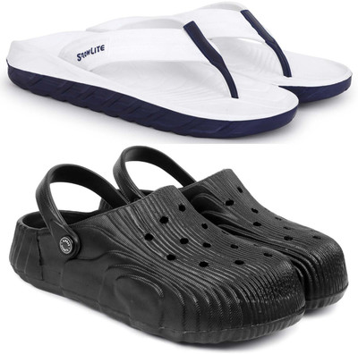 Pampy Angel Men Slippers(White, Black , 10)