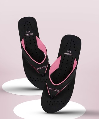 ORTHO JOY Women Womens Orthopedic Slipper - Black-Pink - 03 Flip Flops(Black, Pink , 3)