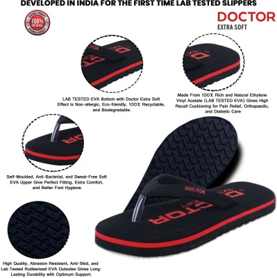 DOCTOR EXTRA SOFT Men Men's Stylish House Slipper Ortho Care Orthopaedic Diabetic Super Fit Comfort Dr Daily Use Flip-flops for Gents and Boys OR D-23 Flip Flops(Black 6)