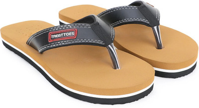 TREATTOES Men Mens Comfortable Trending and Stylish Orthopedic Diabetic Non-Slip Lightweight Flip Flops(Black , 12)