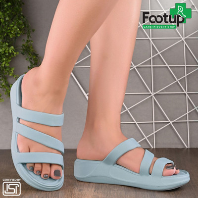 Footup Women Super Soft|Orthopedic|Comfortable|Lightweight|Diabetic Flip Flops(Blue , 8)