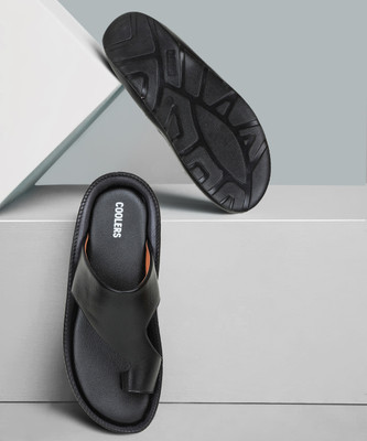 LIBERTY Men Flip Flops(Black , 8)