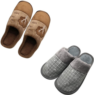 Mahi Enterprises Men Flip Flops(Brown, Grey , 6)