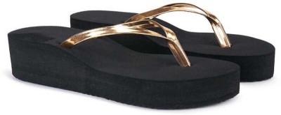 BOOMBEAUTY Women Flip Flops(Black , 7)