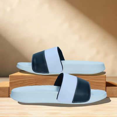 ashwi Men Slides(White, Black , 7)
