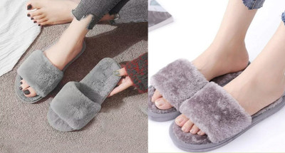 rexizone Women Slides(Grey, Grey , 5)