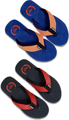 Kixrun Men Soft comfortable stylish and anti skid & Slippers (Pack of 2) Flip Flops(Multicolor , 7)