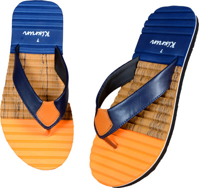 Kixrun Men Flip Flops(Orange , 7)