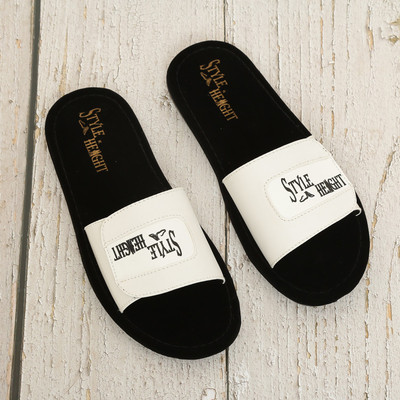 STYLE HEIGHT Men Slides(White , 8)