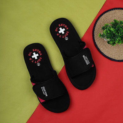 DOCTOR EXTRA SOFT Men Slides(Black, Red , 13)