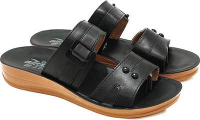 asian Women Flip Flops(Black , 5)