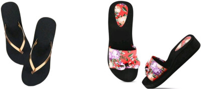 BOOMBEAUTY Women Flip Flops(Multicolor , 5)