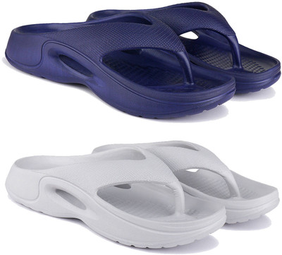 ORICUM Men Flip Flops(Blue, White , 7)