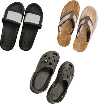 BLIBBERS Men Slippers(Black, Brown, Grey , 6)
