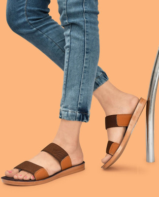Deals4you Women Slides(Tan , 5)