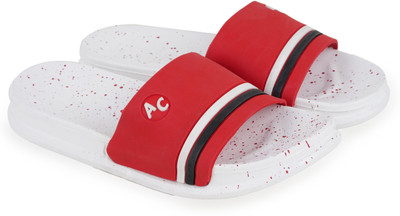Kroeber Men Slides(White, Red , 9)