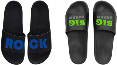 nvisan Men Slides(Green, Blue, Black , 9)