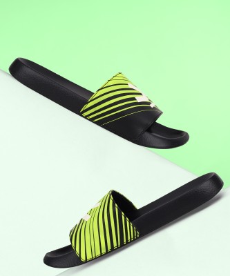 WROGN Men Slides(Black, Green , 11)