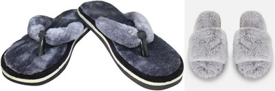 rexizone Women Slides(Grey, Grey , 7)