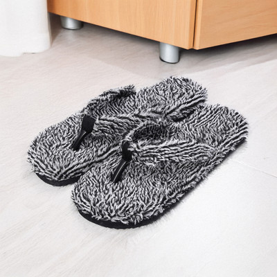 YUKI Women Women's Premium Soft Warm Fur Winter Slippers Indoor |Outdoor Comfort home use Flip Flops(Grey , 7)