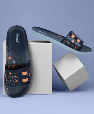 Paragon Men PUK2218G Men's Sliders | Comfortable, Lightweight, Durable | Everyday Use Slides(Blue , 10)
