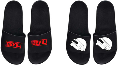 nvisan Men Slides(Red, White , 6)