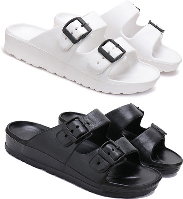 ORICUM Men Slides(Black, White , 9)