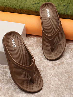 Neoz Women Levirex Lightweight with Arch Support Durable Anti-Skid & Stylish Dailywear| Flip Flops(Brown , 4)