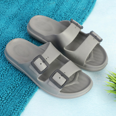 STYLE HEIGHT Men Slides(Grey , 10)