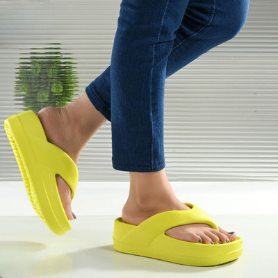 Footup Women Super Soft|Orthopedic|Comfortable|Lightweight|Diabetic Flip Flops(Green , 6)