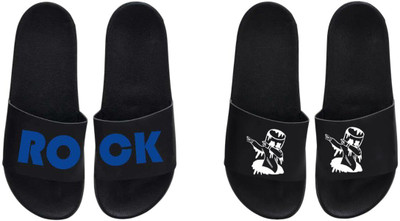 nvisan Men Slides(Blue, White , 6)