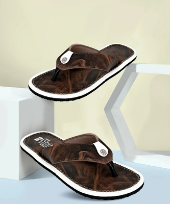 Altek Men Flip Flops(Brown , 6)