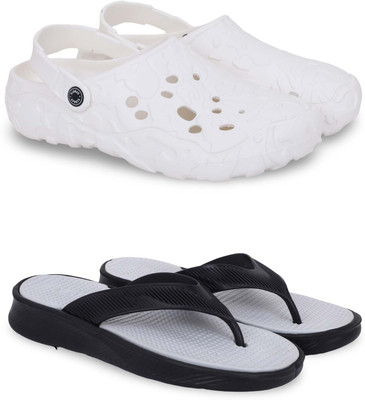 Pampy Angel Men Clogs(White, Grey , 6)