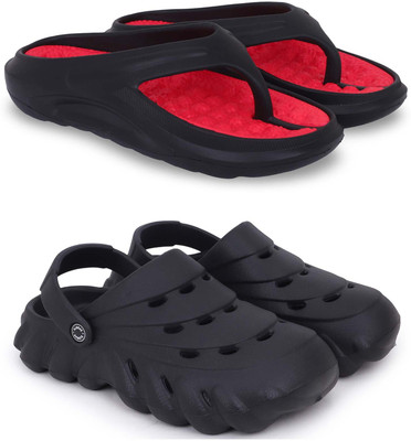 KAPYANSH Men Slippers(Red, Black , 8)