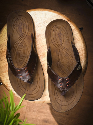 Pu-Pine Men Trending Stylish Flip Flops(Brown , 8)