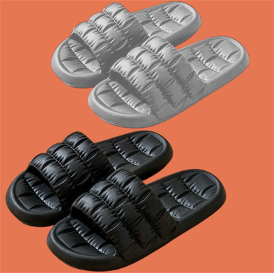Dee Rook Men Slides(Grey, Black , 6)