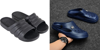 SoleSaga Men Slippers(Blue , 8)